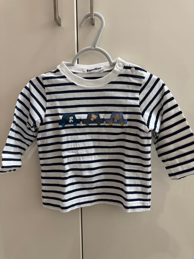 familiar ストライプ柄長袖Tシャツ