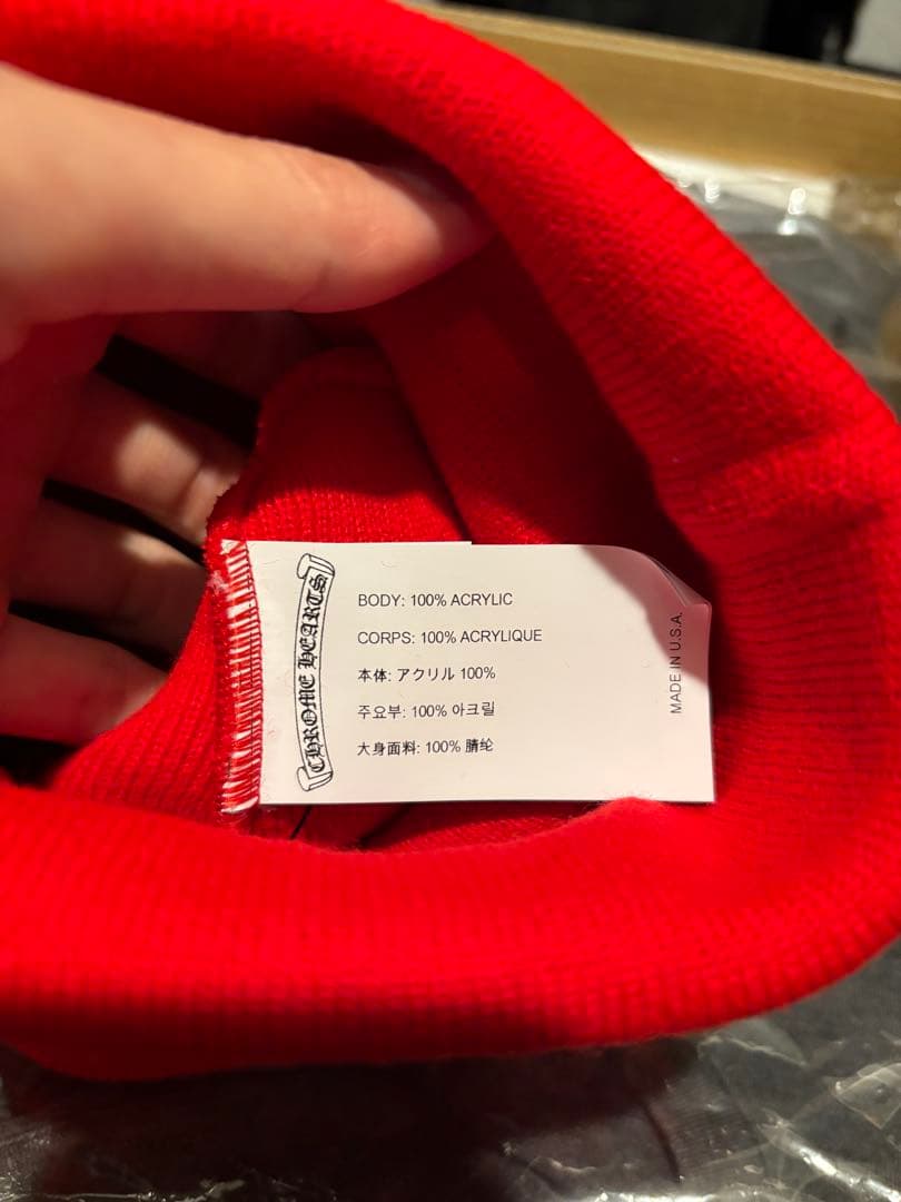 CHROME HEARTS 赤 ニット帽 ビーニー クロムハーツ レッド