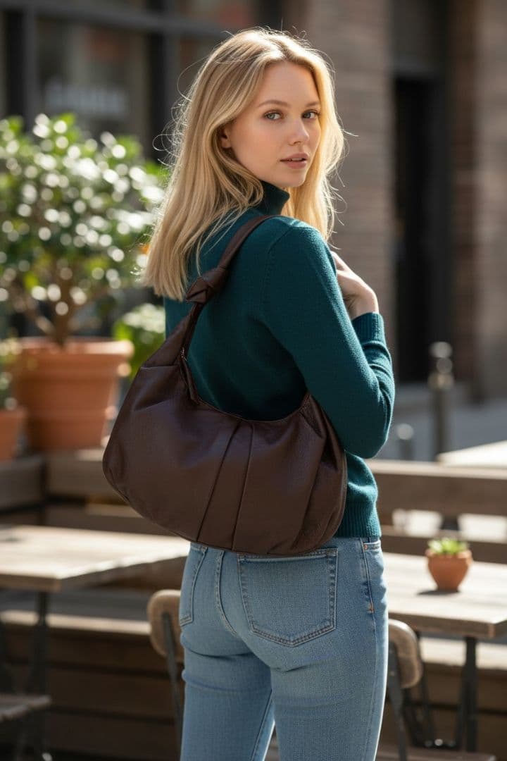 土屋鞄製造所 本革レザー ワンショルダーバッグ ダークブラウン 上質柔らか　軽量