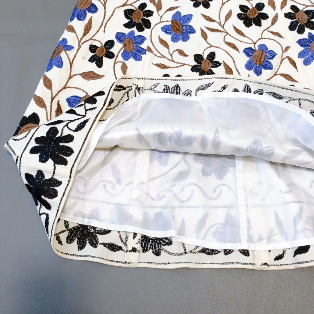 【グレースコンチネンタル】ロングワンピース　花柄　刺繍　近年モデル　ウール　総柄