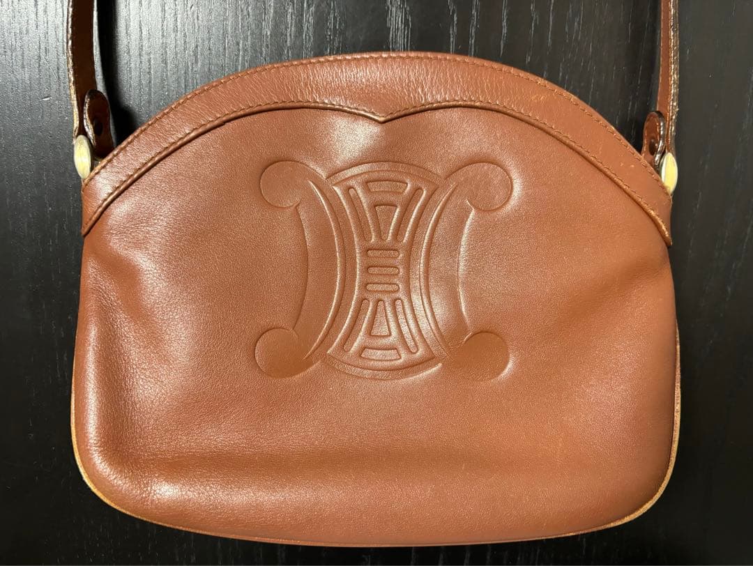 CELINE セリーヌ ショルダーバッグ トリオンフ 型押し ポシェット