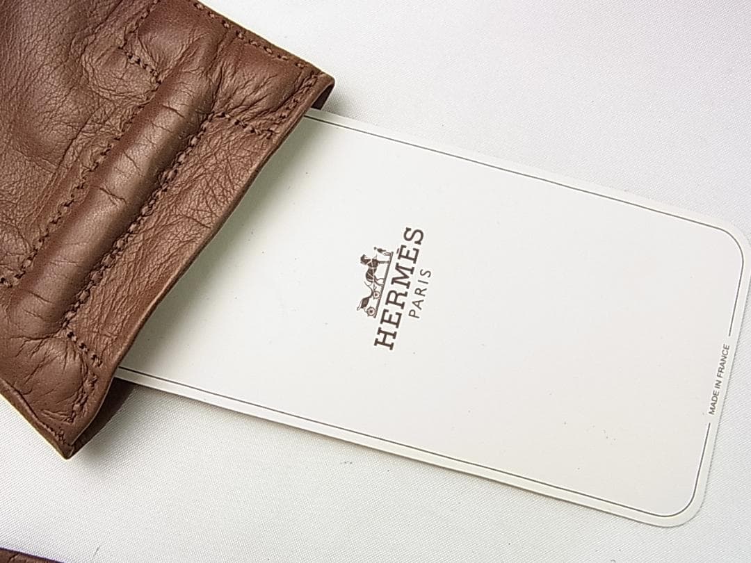 A-closet様用　正規エルメスHロゴレザーグローブ手袋7ハーフ　自宅保管品