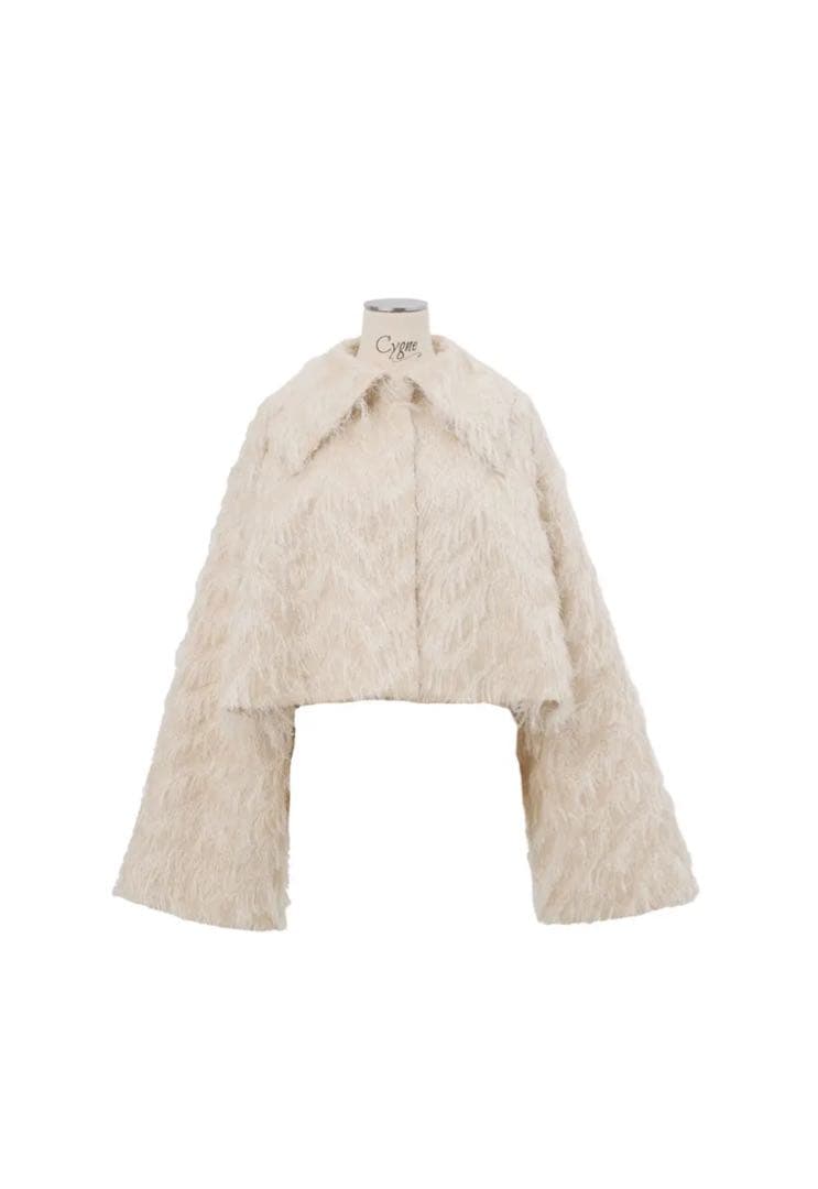 cygne ボンディングフリンジショートジャケット Joseph ホワイト
