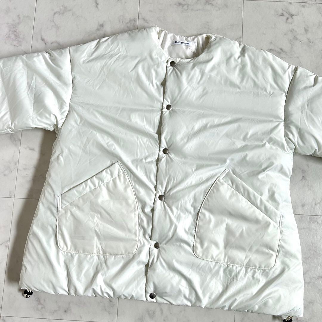 タグ付 ビューティー&ユース THERMORE ノーカラー ジャケット 白 F