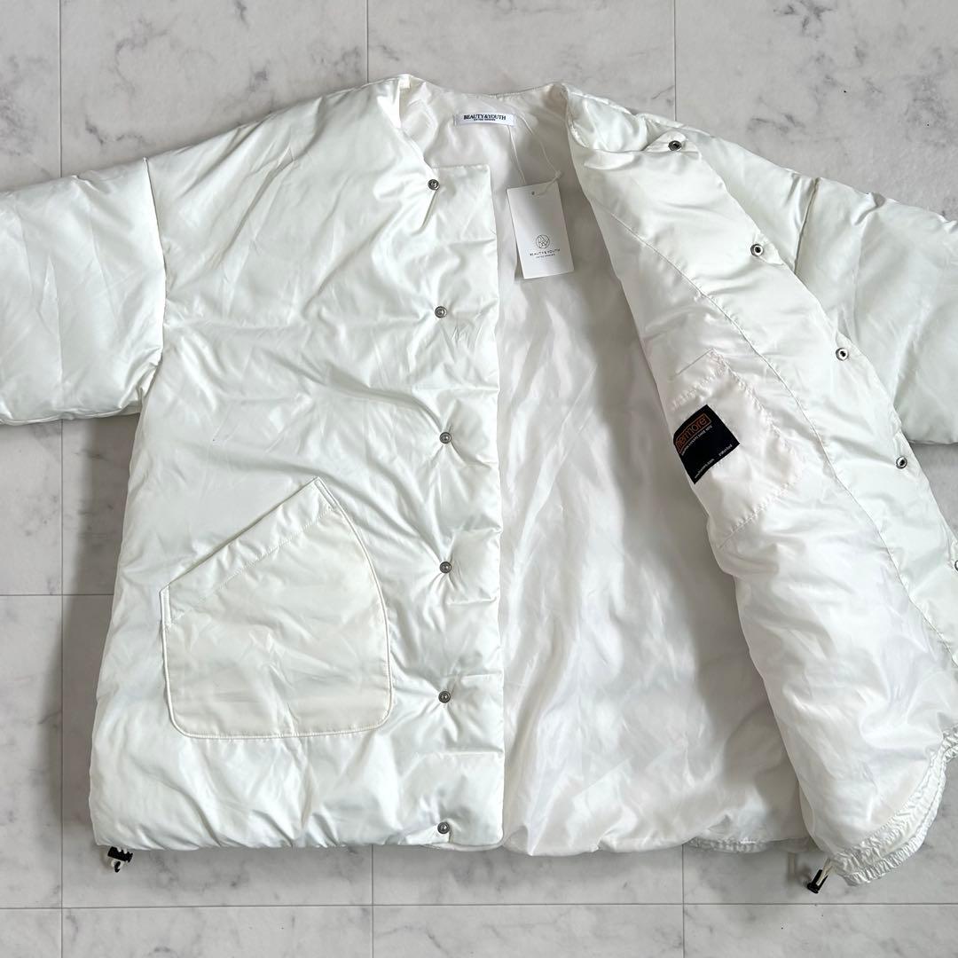 タグ付 ビューティー&ユース THERMORE ノーカラー ジャケット 白 F