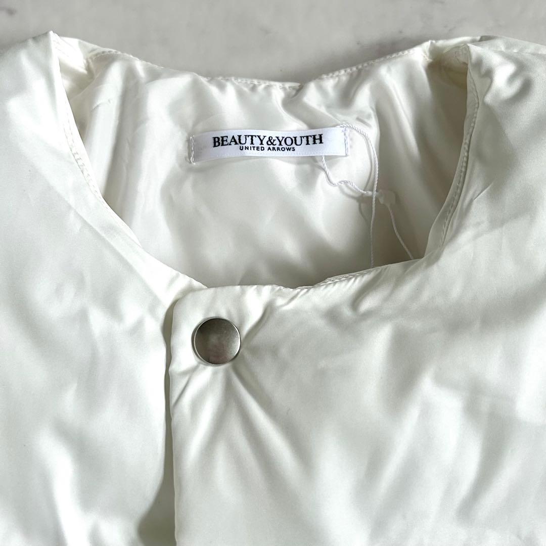 タグ付 ビューティー&ユース THERMORE ノーカラー ジャケット 白 F
