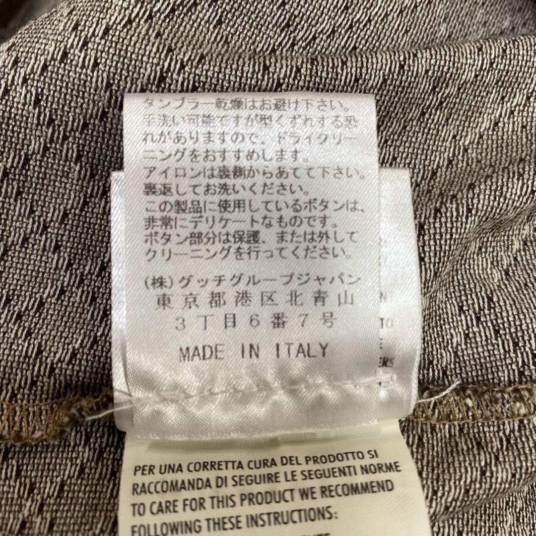 グッチ　半袖ポロシャツ　GG柄　総柄　ブラウン　M