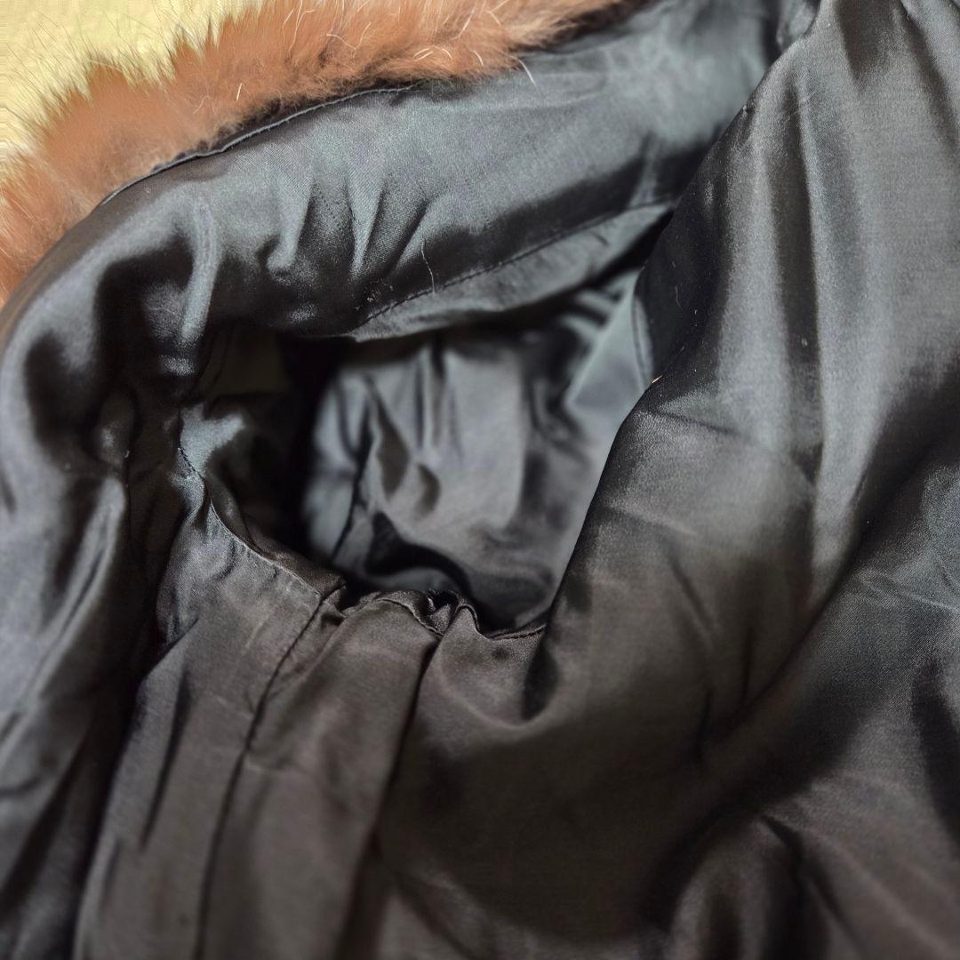 美品 ロング丈 裏地花柄刺繍入 肉厚 シルバーフォクス サイズ9号