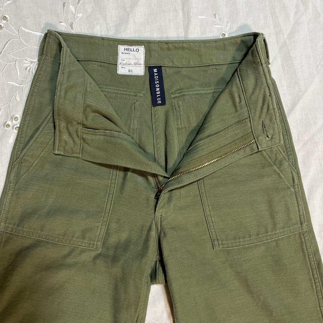 マデソンブルー HELLO ワークパンツ オリーブ 01