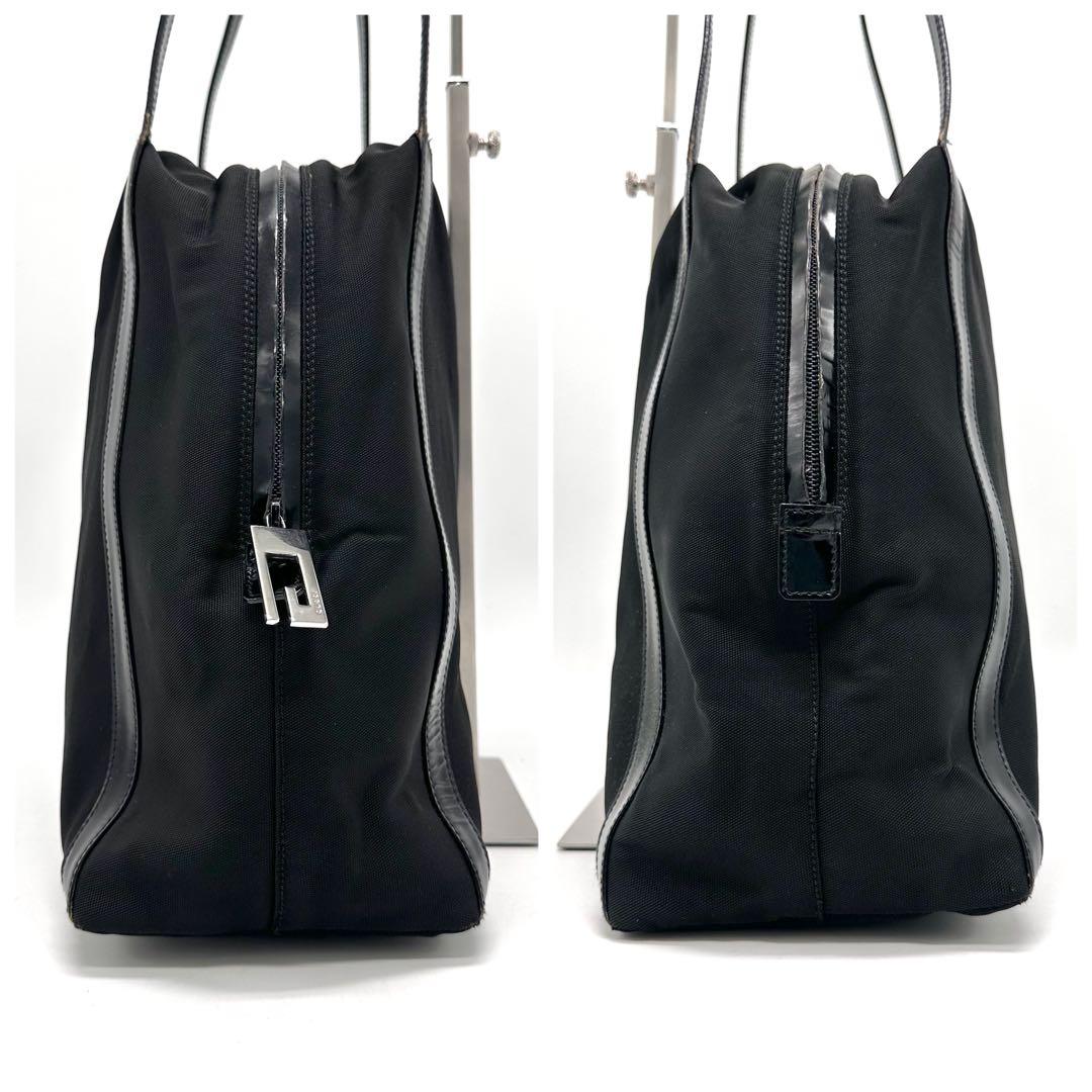 GUCCI トートバッグ ボストン ロゴ金具 A4可 レザー ナイロン ブラック