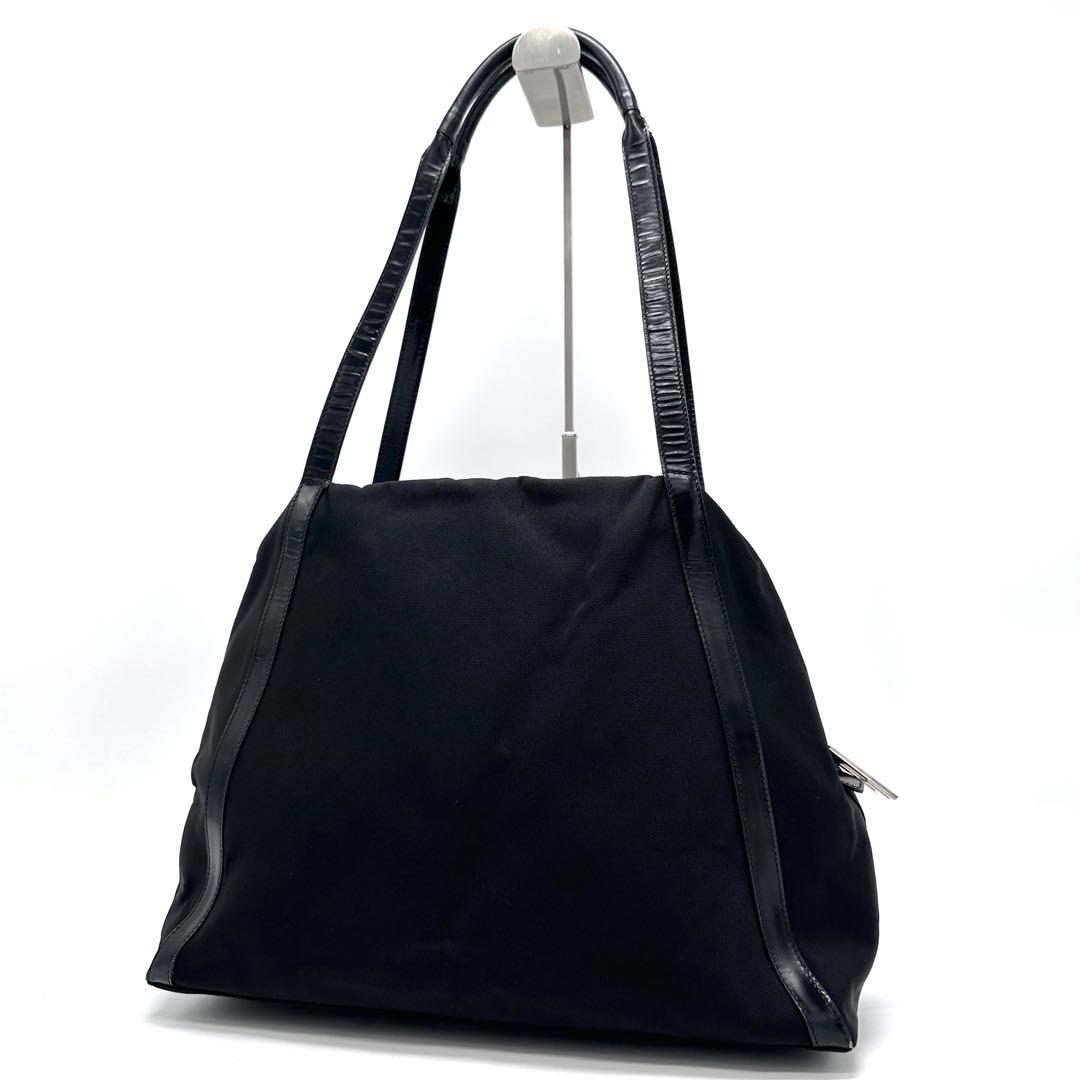 GUCCI トートバッグ ボストン ロゴ金具 A4可 レザー ナイロン ブラック