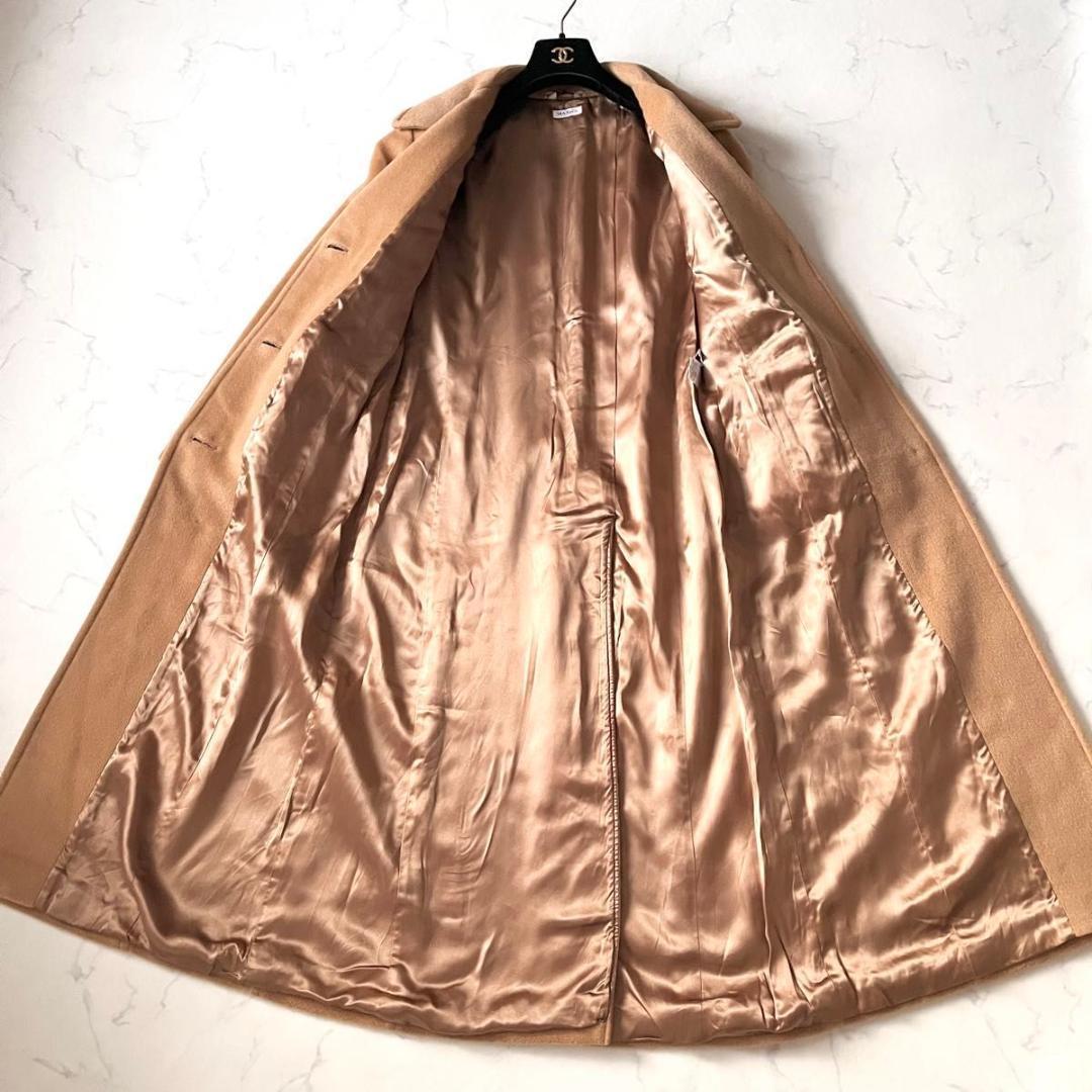【美品】マックスアンドコー カシミヤ混 ロングチェスターコートキャメル M