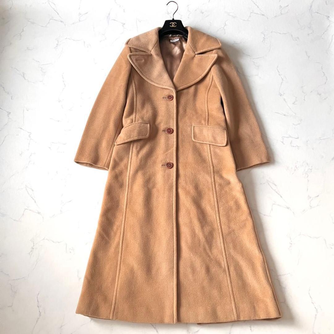 【美品】マックスアンドコー カシミヤ混 ロングチェスターコートキャメル M