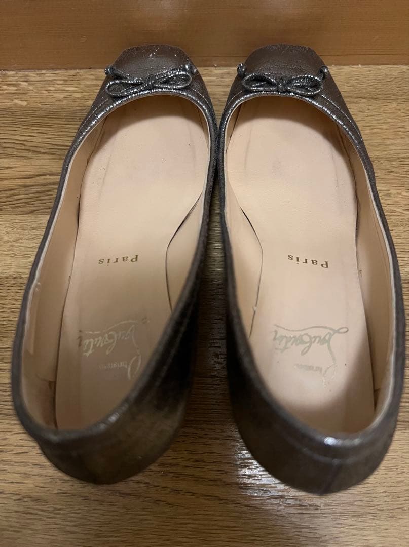 【美品✨】クリスチャンルブタン パンプス　シルバー　23.5cm ローヒール