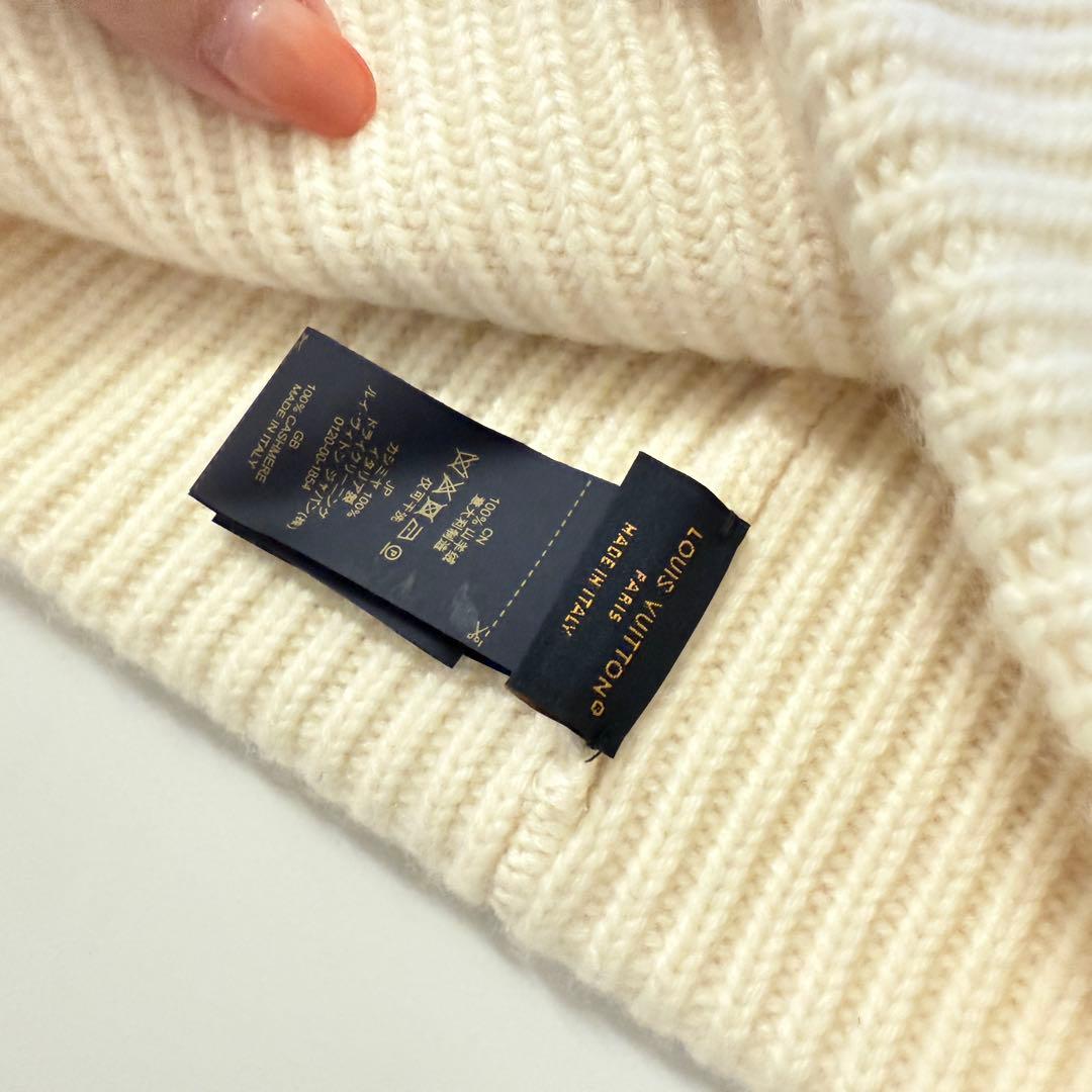 LOUIS VUITTON アイボリー ニット帽　カシミヤ100%