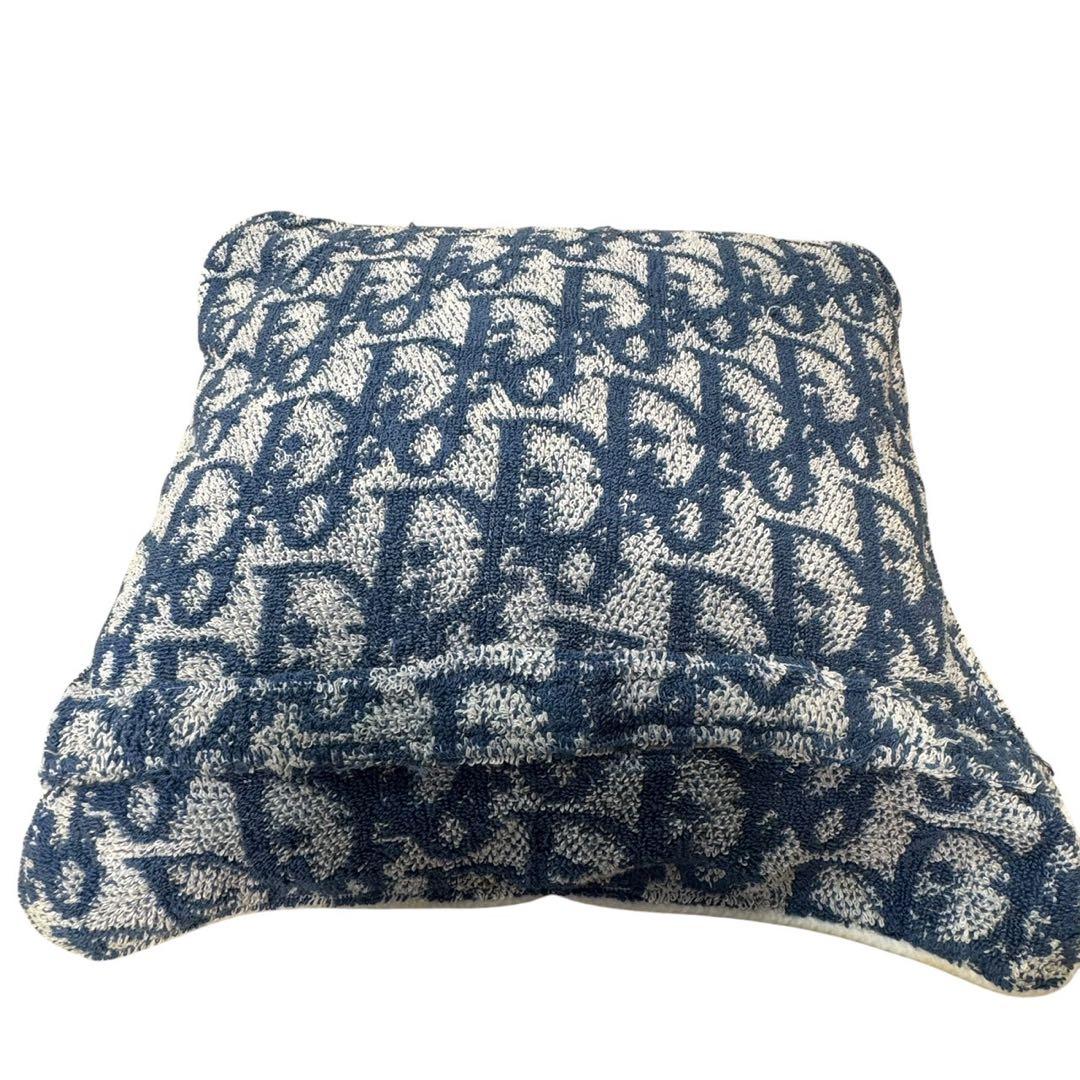 Diorディオール クッショントロッター柄ネイビー タオル生地