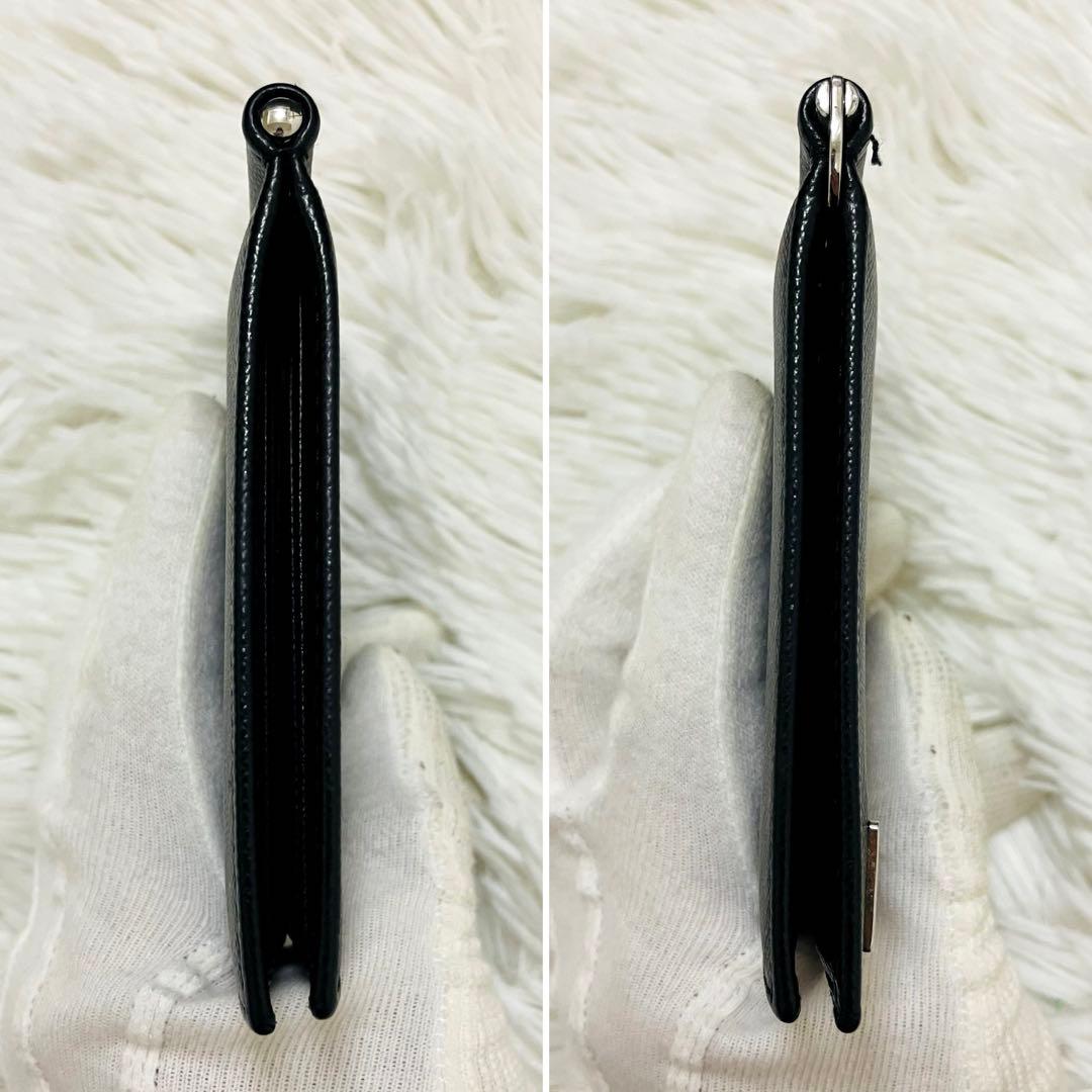 極美✨PRADA 二つ折り マネークリップ サフィアーノレザー 黒