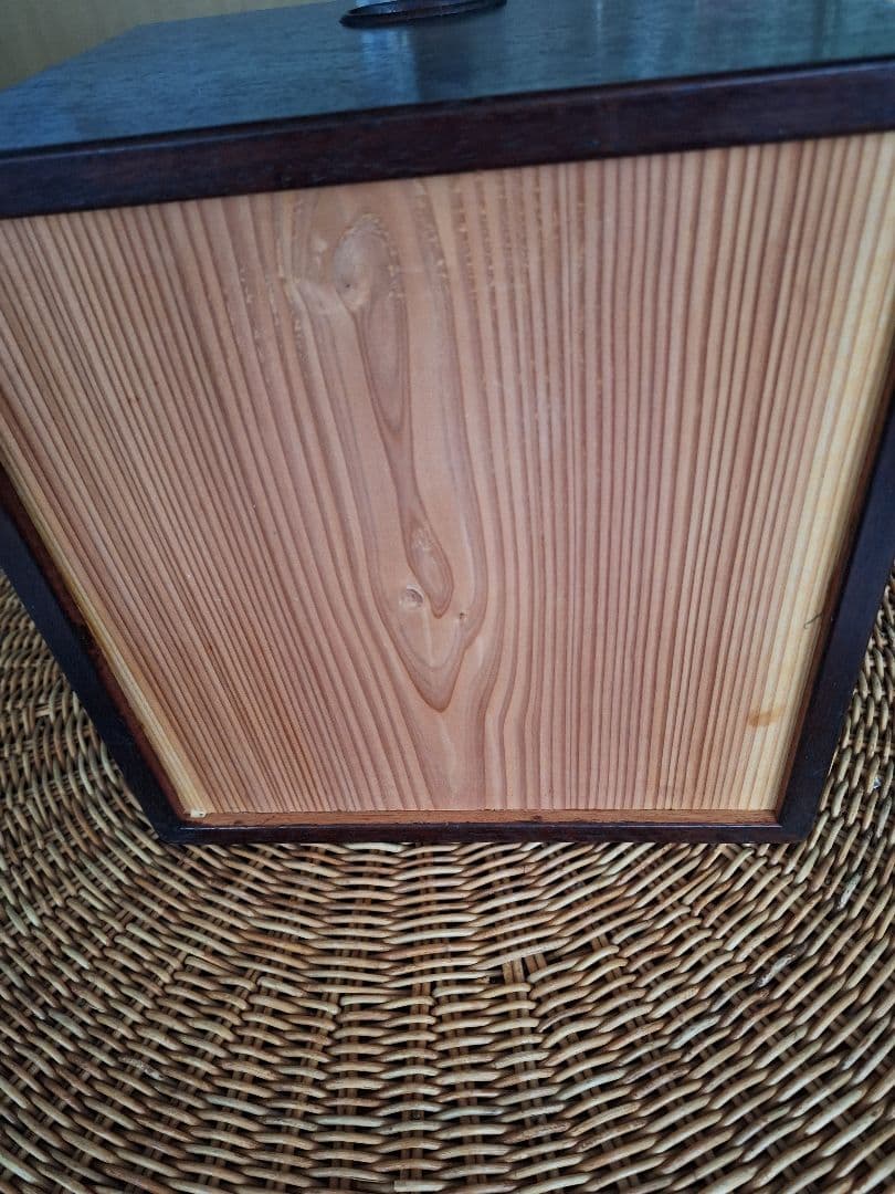 木製火鉢　大正末期　昭和レトロ　黒檀火鉢 火箸