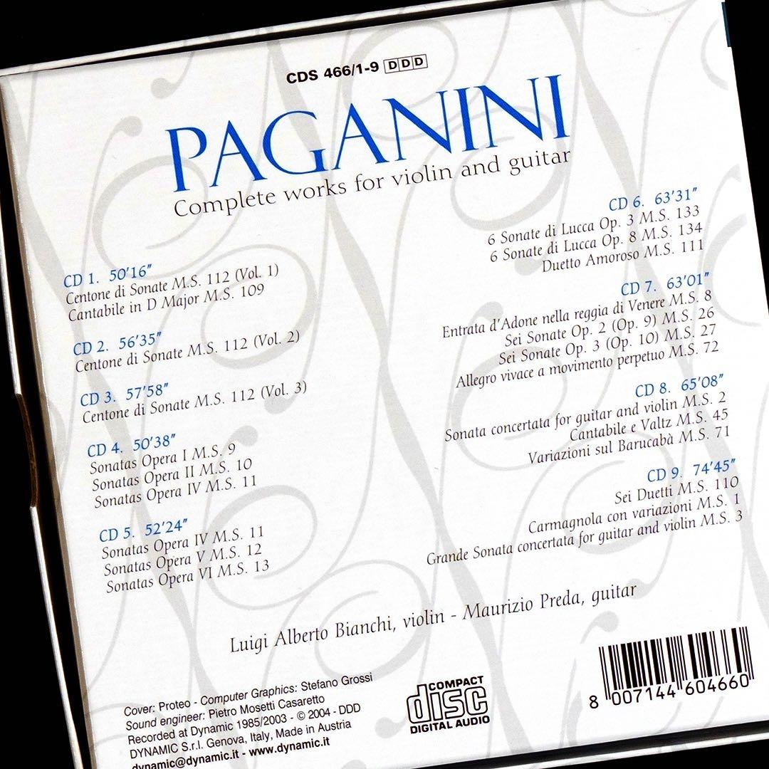 パガニーニ：ヴァイオリンとギターのための作品全集　9CDBOXセット