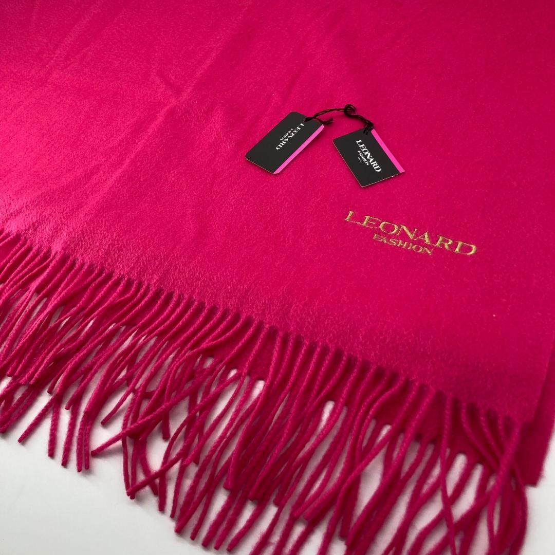 16492✨タグ✨レオナール カシミヤ100% 大判ストール ショール ロゴ刺繍