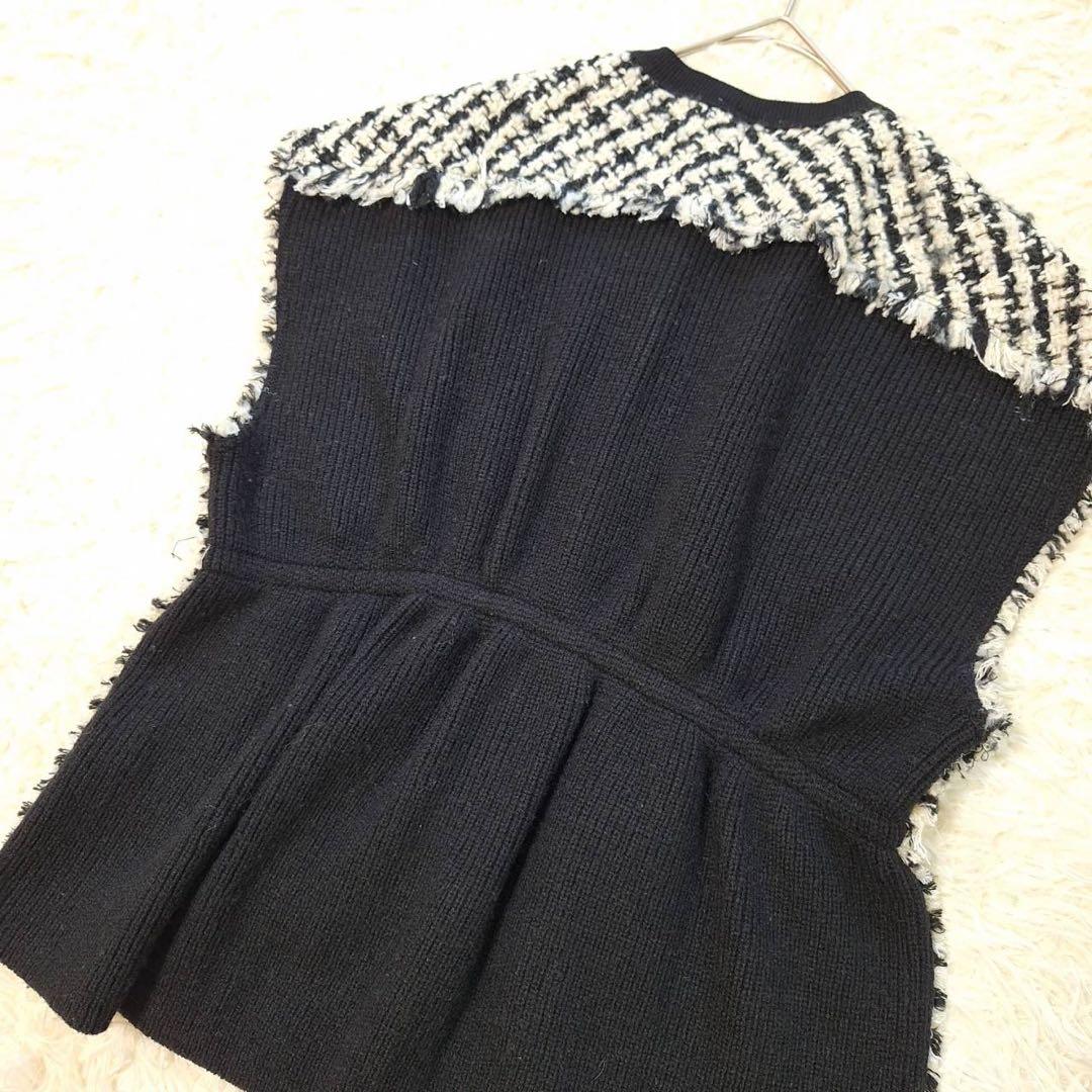 Ballsey✨ボールジィ 24AWニットコンビツイード フレンチスリーブジレ