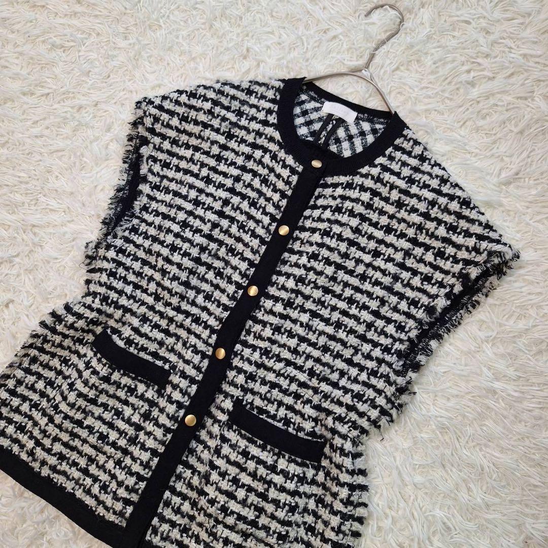 Ballsey✨ボールジィ 24AWニットコンビツイード フレンチスリーブジレ