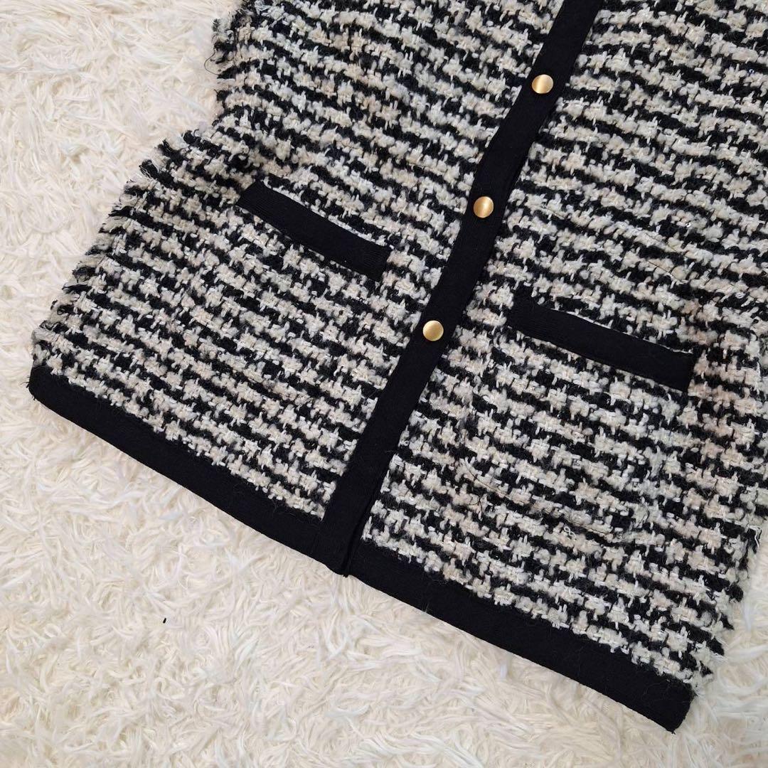 Ballsey✨ボールジィ 24AWニットコンビツイード フレンチスリーブジレ