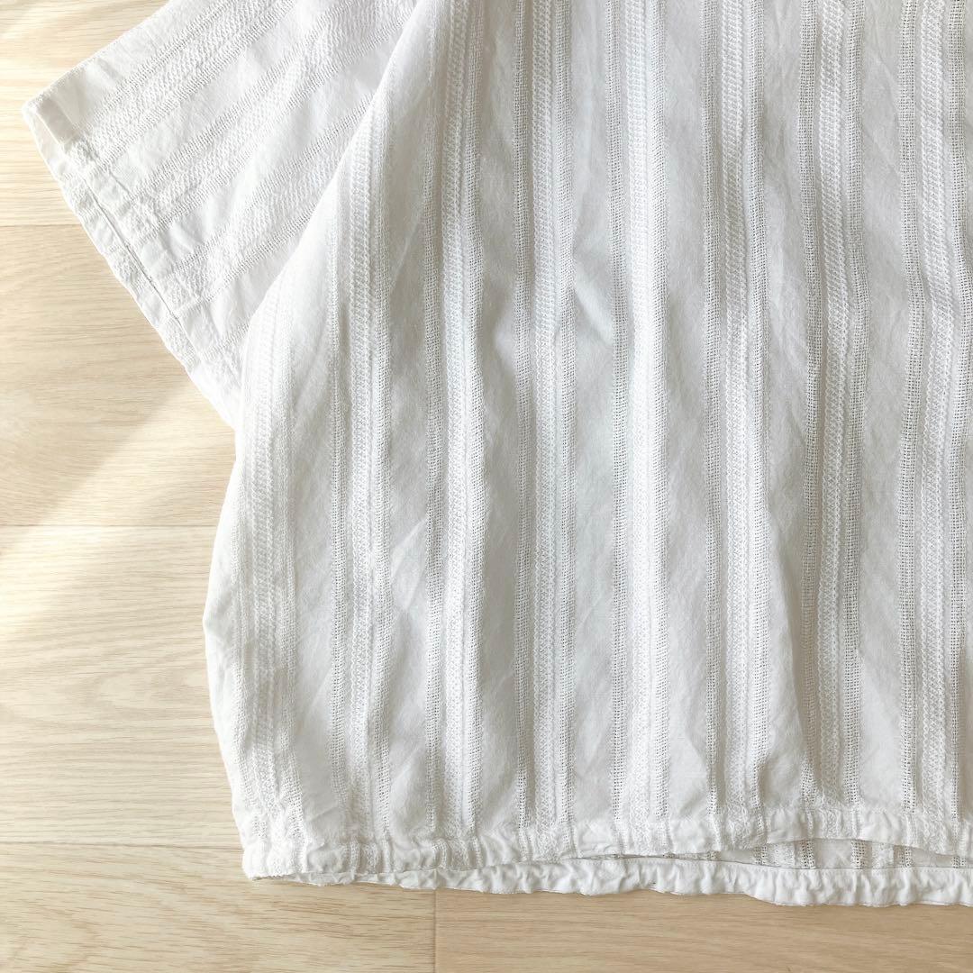 45R インドカラミdeレースTシャツ 半袖 ブラウス 白 45rpm