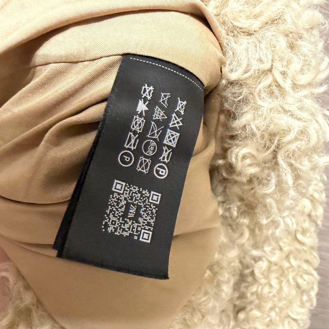 ZARA トグルボタン フェイクファー ボアジャケット S
