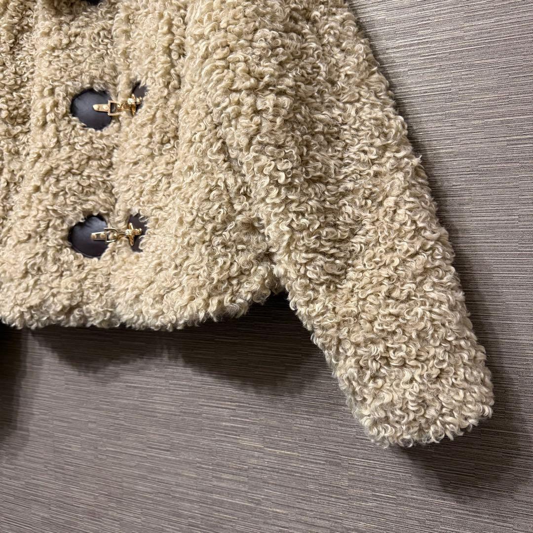 ZARA トグルボタン フェイクファー ボアジャケット S