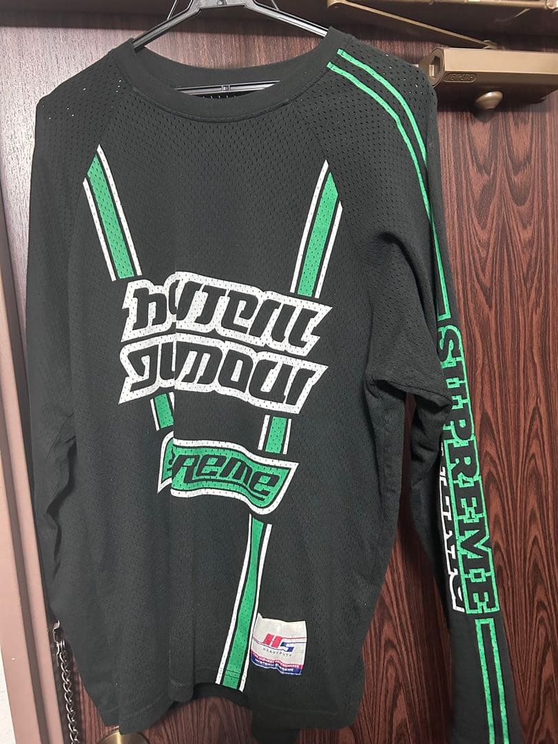 hysteric Supreme メッシュ長袖カットソー Sブラック/グリーン