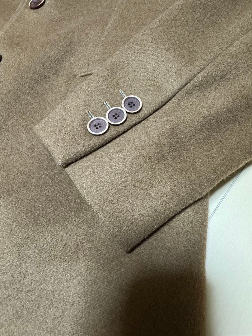 【美品】イタリア製　ウールカシミア　チェスターコート　キャメル　48サイズ