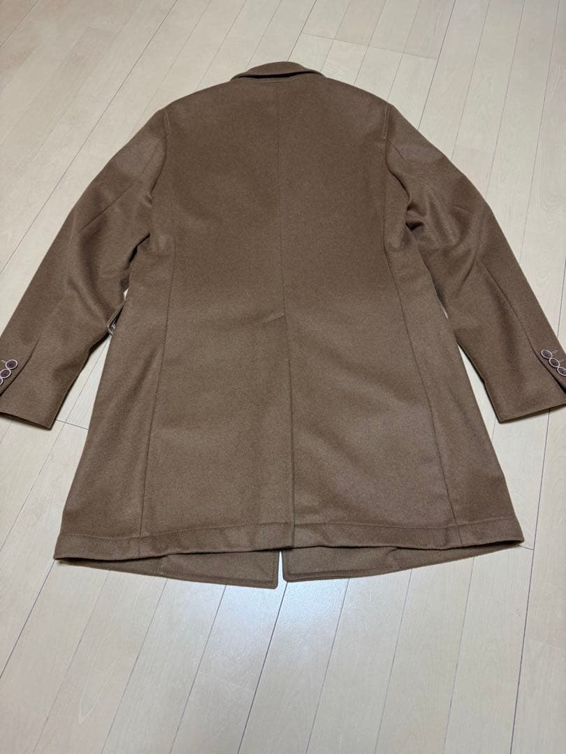 【美品】イタリア製　ウールカシミア　チェスターコート　キャメル　48サイズ