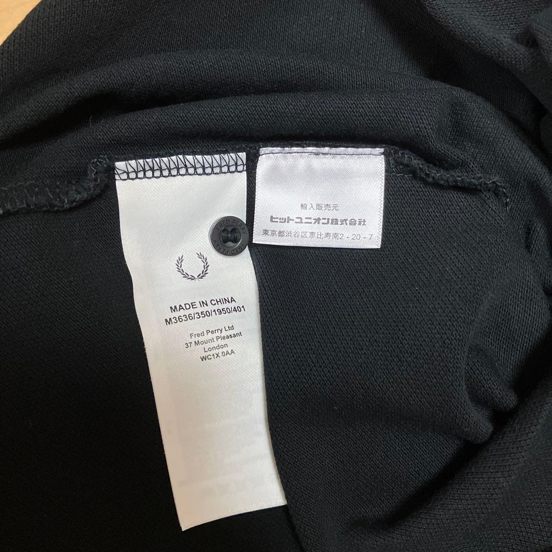Fred Perry ポロシャツ 長袖 XL 黒×白
