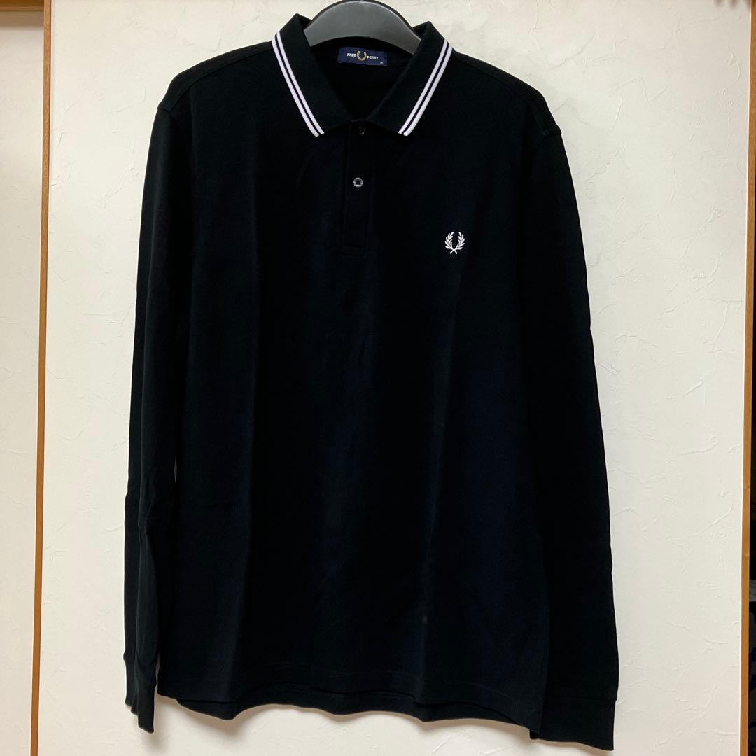 Fred Perry ポロシャツ 長袖 XL 黒×白