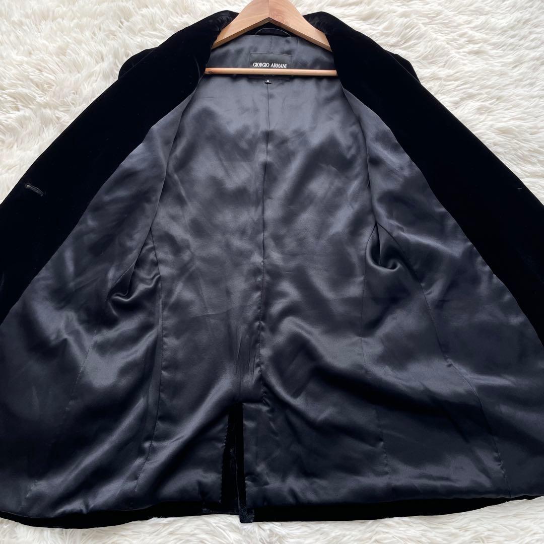 美品✨ジョルジオアルマーニ　テーラードジャケット　ベロア　黒　XL