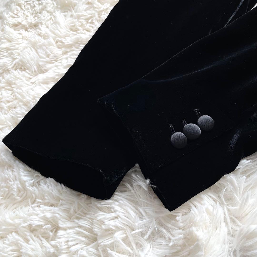 美品✨ジョルジオアルマーニ　テーラードジャケット　ベロア　黒　XL