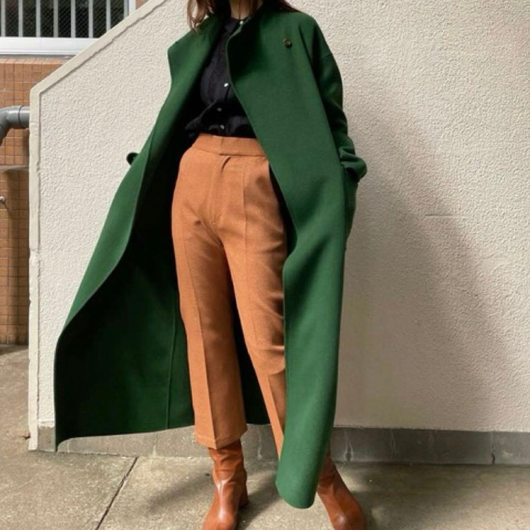 美品★Ameri★STAND COLLAR SCARF COAT★完売色★レア