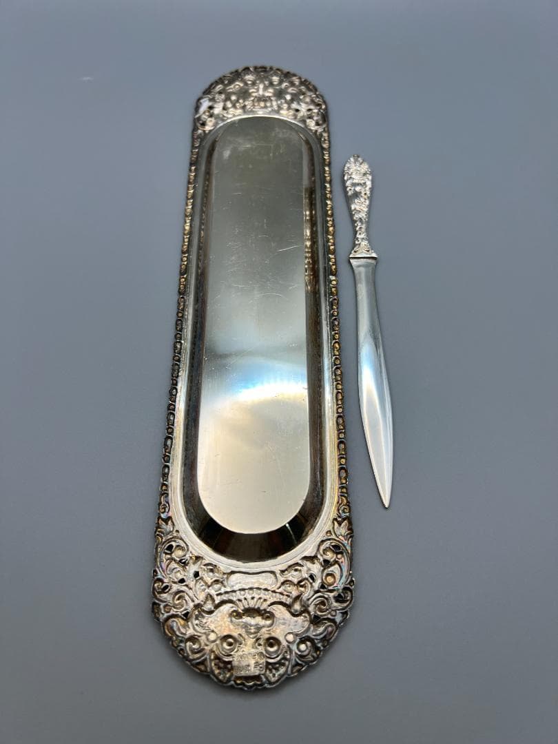 銀製品 UD800 DELUXE ナイフ プレート 聖獣バロン彫 インドネシア