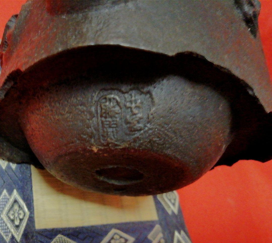 年代物/傑作品！　南部鉄瓶/角形竜紋様　蓋・鐔/摘み・頭/双方魚子地　茶道具