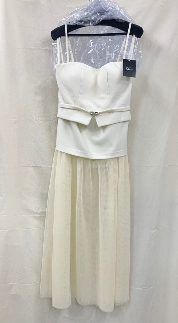 3489 アイボリーM ローブドフルールグロッシーAngelR キャバドレス