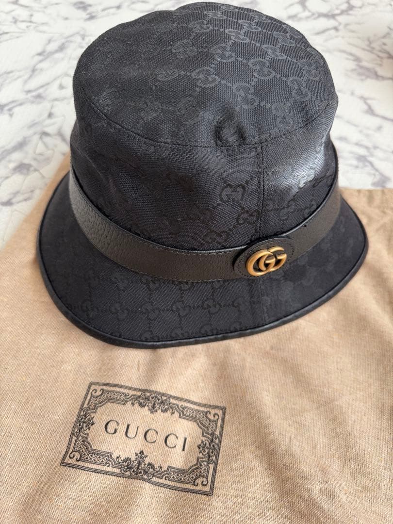 【美品】GUCCI GGパターン バケットハット 58cm