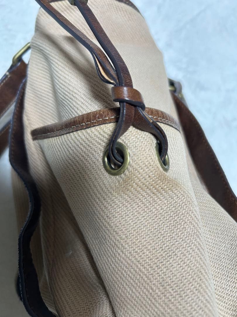 バーバリー ブルーレーベル トートバッグ　ベージュ　キャンバス　牛革