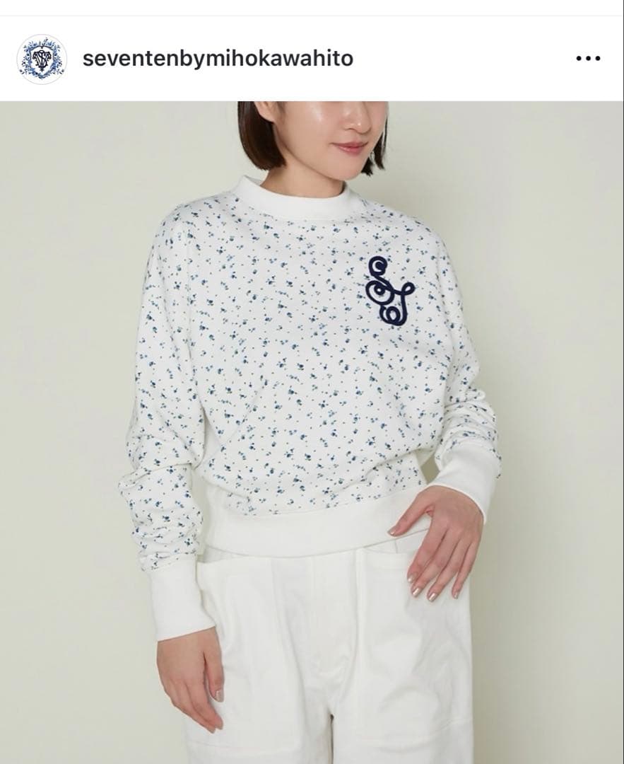 【セブンテン】小花柄スウェット(Mサイズ)