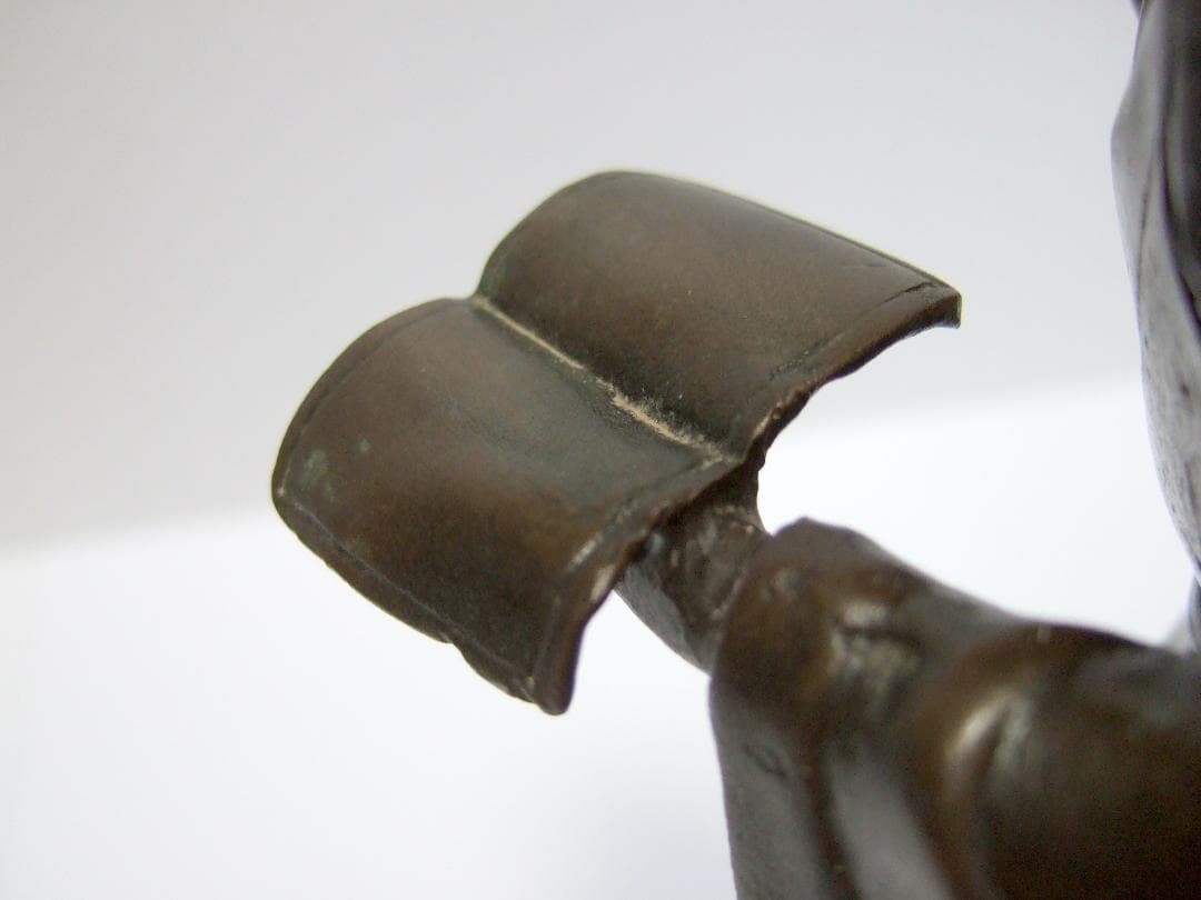 m*す様 二宮金次郎像 銅像 ブロンズ彫刻 置物 銅製 二宮尊徳 / オブジェ