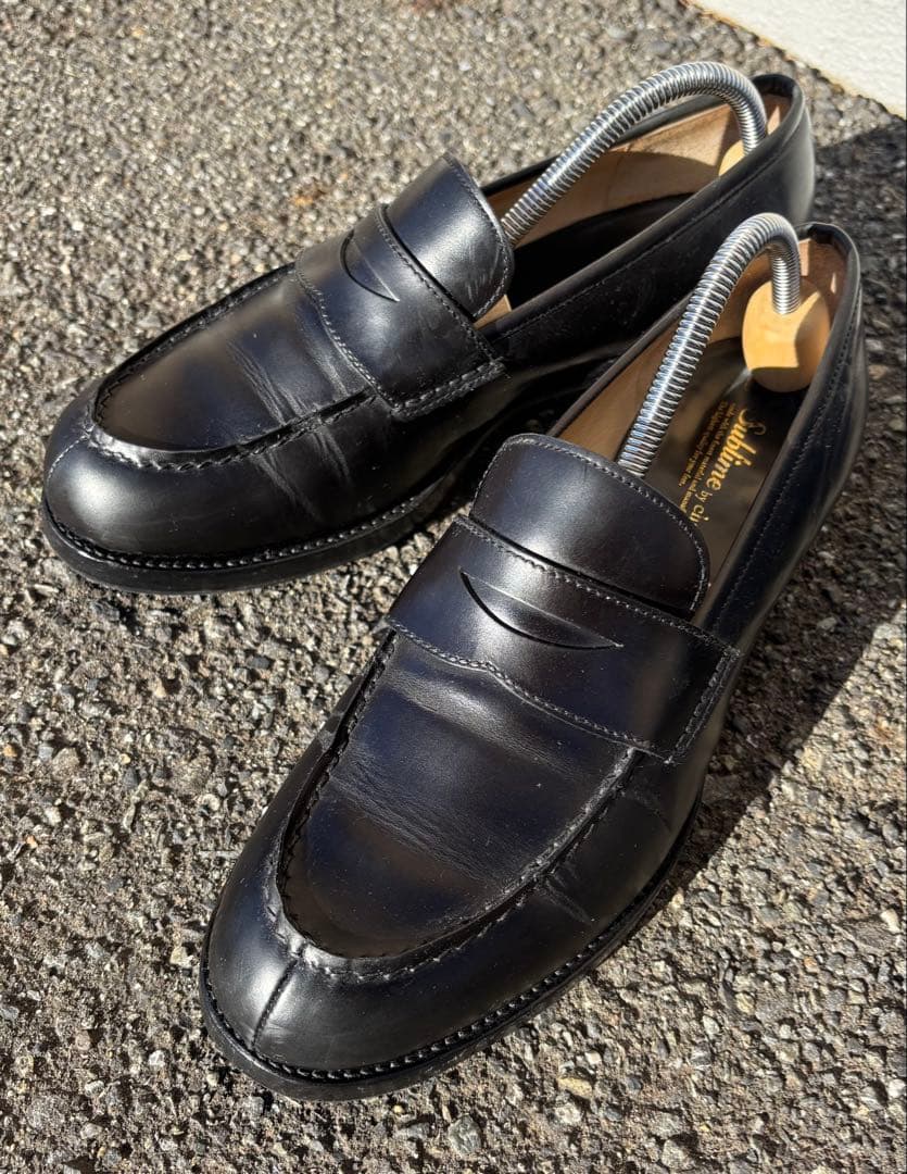 美品chausser SU-104 PENNY LOAFERS BLK26.5