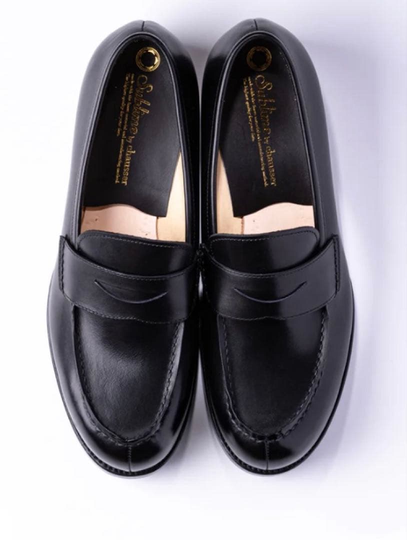 美品chausser SU-104 PENNY LOAFERS BLK26.5