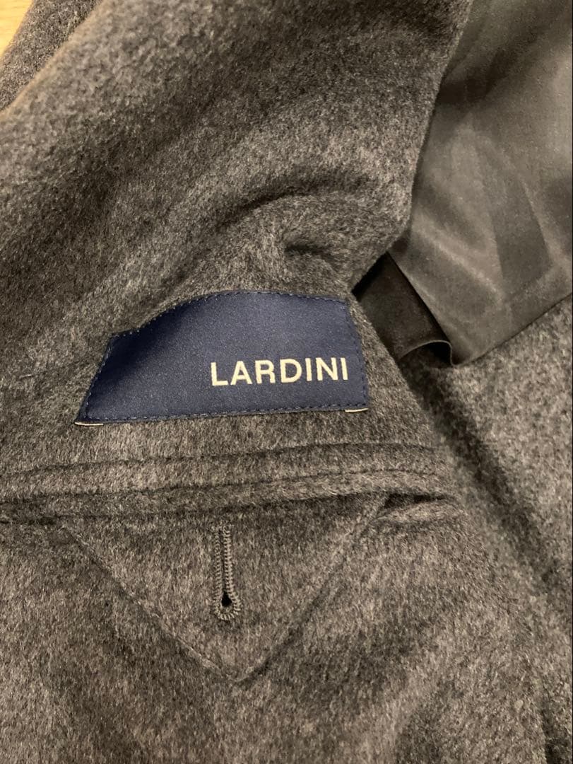 54 XL相当 LARDINI ラルディーニ チェスターコート ダークグレー