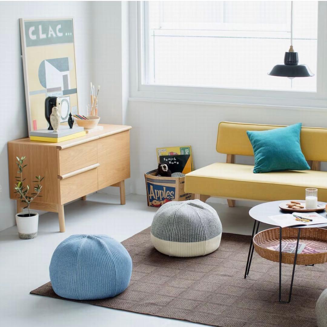 IDEE ▷ ミニ プーフ クッション+カバー(グレー/ホワイト)