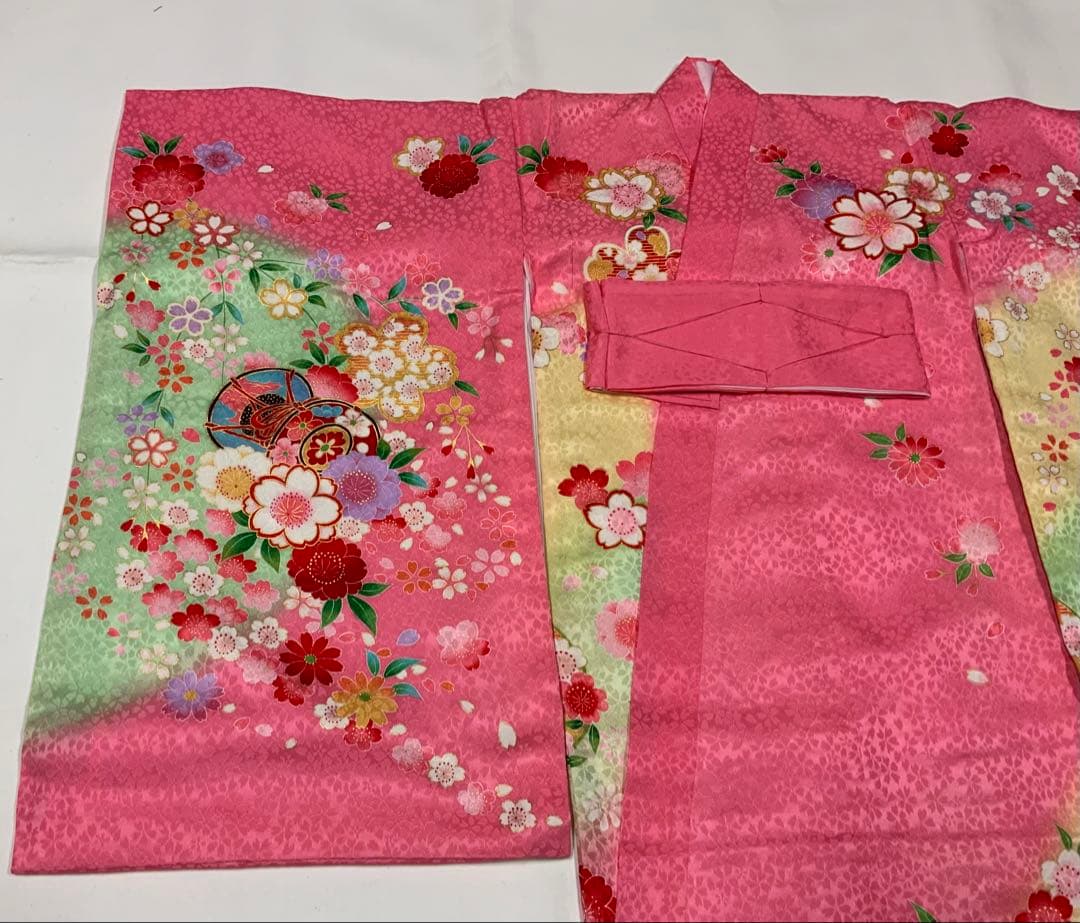 お宮参り　女の子　着物　女児祝着　正絹　のしめ　初着　産着　新品　ピンク